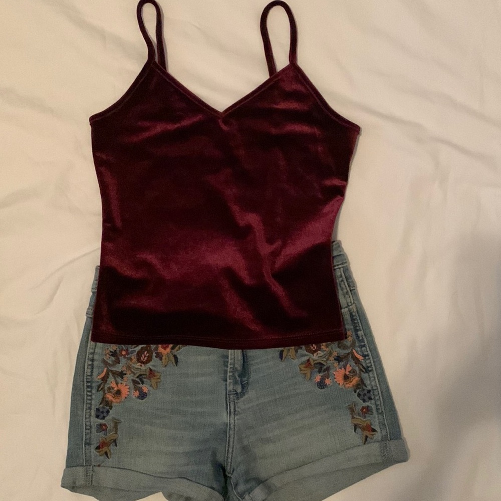 Wine Spaghetti Strapped Top Size XS